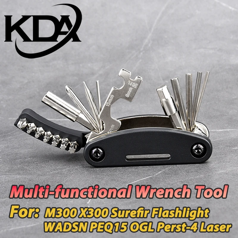 Herramienta de llave multifuncional para WADSN PEQ15 NGAL Perst-4 MAWL-C1 linterna Surefir SF X300 M300 M600 M640 M340 Hex clave caza