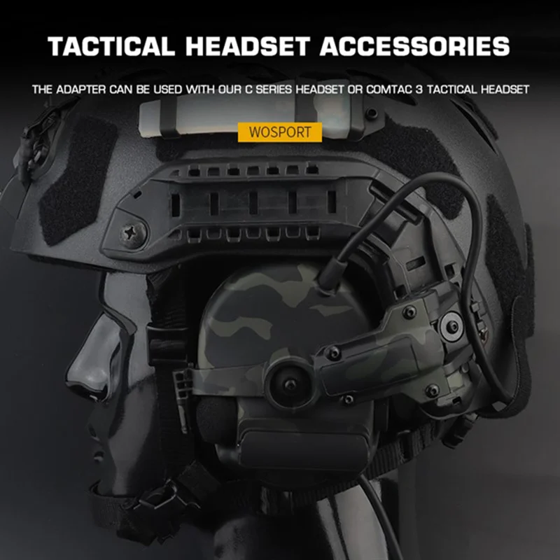Adaptador de riel de casco táctico militar para auriculares tácticos de la serie C, adaptador de soporte de auriculares con rotación de 360 °, compatible con OPS CORE ARC M-LOK - imagen 4
