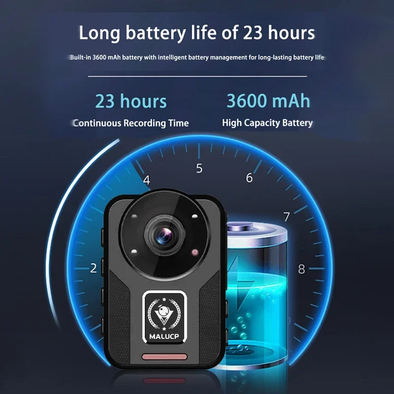 Mini cámara corporal B20 HD 4K, grabadora de policía, cámara corporal para el pecho, videocámara de visión nocturna, cámara de salpicadero con grabación en bucle - imagen 5