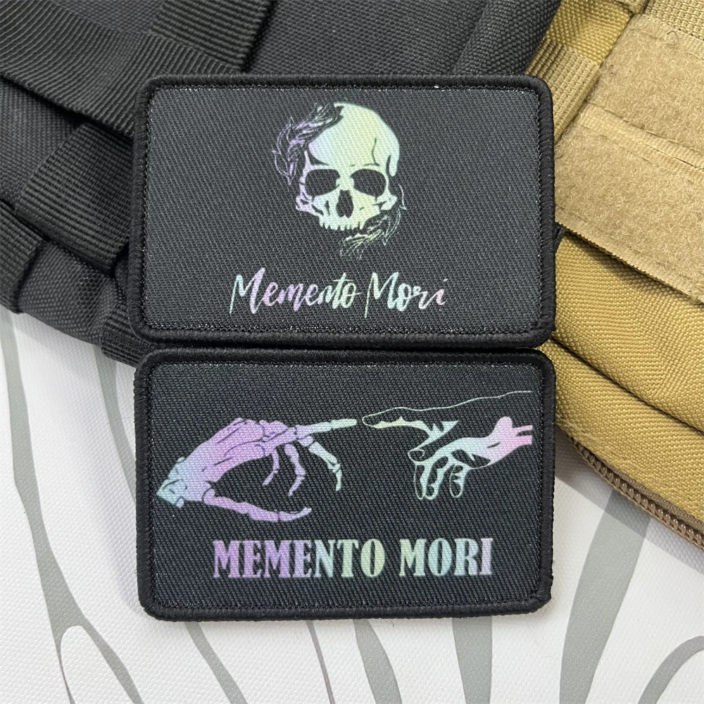 MEMENTO MORI-insignia de moral táctica de calavera, decoración de mochila militar, pegatina de gancho y bucle impresa para ropa - imagen 2