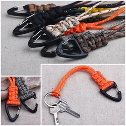Llavero paracord trenzado con mosquetón antipérdida para mochila