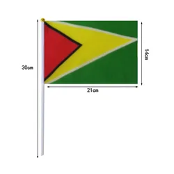 Banderas onduladas Guyana 14x21cm - Pack 10 unidades