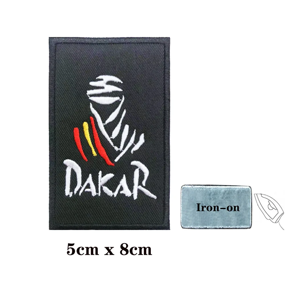 5cm x 8cm clásico Dakar España parche Logo insignia coche pegatina decoración vinilo casco coche moto bicicleta patineta - imagen 2
