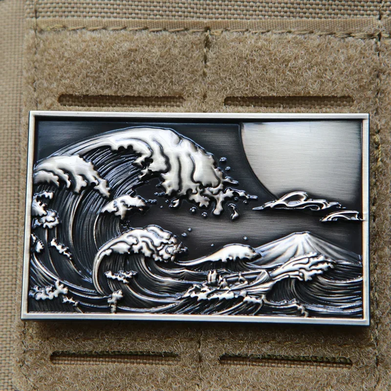 Insignia de moral táctica para todo terreno, Parche de velcro de Metal, luna creciente de mar, brazalete personalizado, pegatina de decoración de mochila - imagen 2