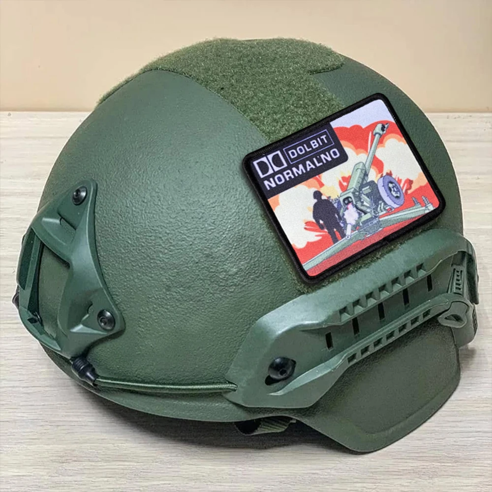 Parche táctico obús, conchas de lanzamiento durante la guerra, parches de gancho y bucle, insignia de moral, brazalete del ejército militar, pegatinas para mochila - imagen 5