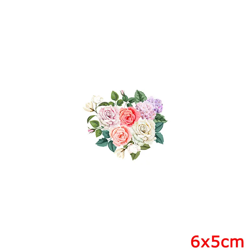 Parche térmico de flores para ropa, parches de mariposa de dibujos animados para camiseta, transferencia de hierro para ropa, apliques térmicos DIY - imagen 5