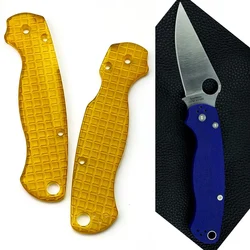 Cuchillo plegable personalizado PEI, parches de básculas con mango transparente para cuchillos Spyderco C81 Paramilitary 2 Para2, reemplazo de agarre