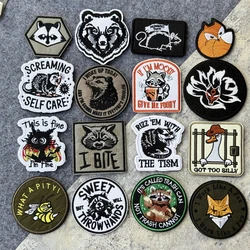 Parche táctico bordado para brazalete militar oposum y mapache