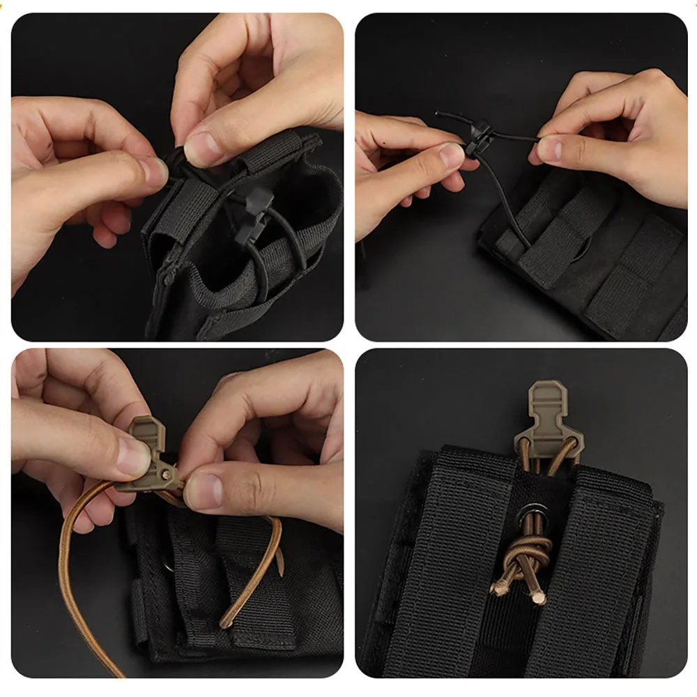 Juego de 4 chaleco táctico, bolsa para revistas SS, goma antideslizante tipo "T", bolsa con lengüeta de extracción rápida, hebilla de seguridad de cuerda elástica - imagen 2