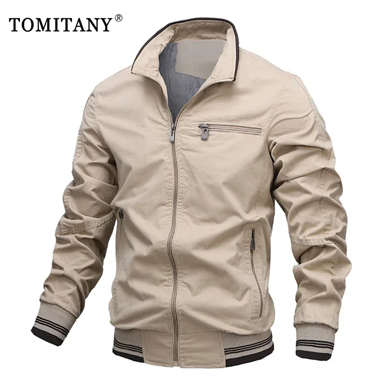 Nuevo 2025 Chaqueta de algodón superior para hombre, chaquetas de vuelo informales con solapa de Color sólido y una botonadura, abrigos ajustados de alta calidad para hombre - imagen 4