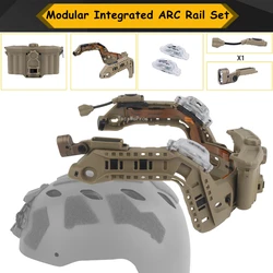 Soporte de riel guía para casco Airsoft, módulo de riel de arco para casco rápido táctico ajustable con caja de batería, luces LED rojas/blancas/IR