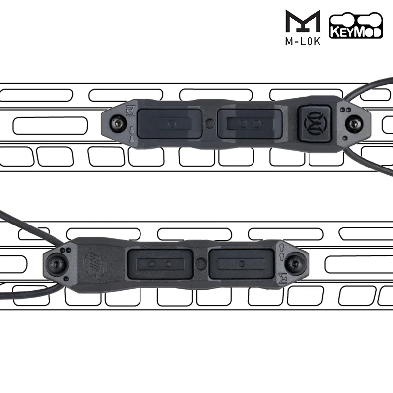 Interruptor remoto táctico de Control Dual WADSN para Airsoft Surefir M300 M600 linterna 2,5mm 3,5mm enchufe PEQ DBAL láser MLOK KEYMOD - imagen 3