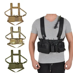 Chaleco táctico de pecho camuflado con bolsillos para campo y exterior
