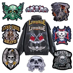 Parche táctico termoadhesivo motociclista grande para chaqueta