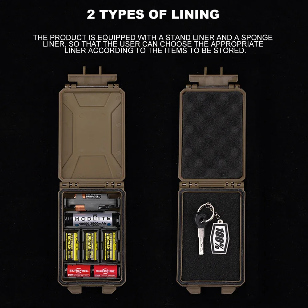 Caja de almacenamiento de batería, funda táctica para CR2032 AAA 18650 18350 CR123A MOLLE Airsoft chaleco Militar Modular Mag bolsa impermeable - imagen 4