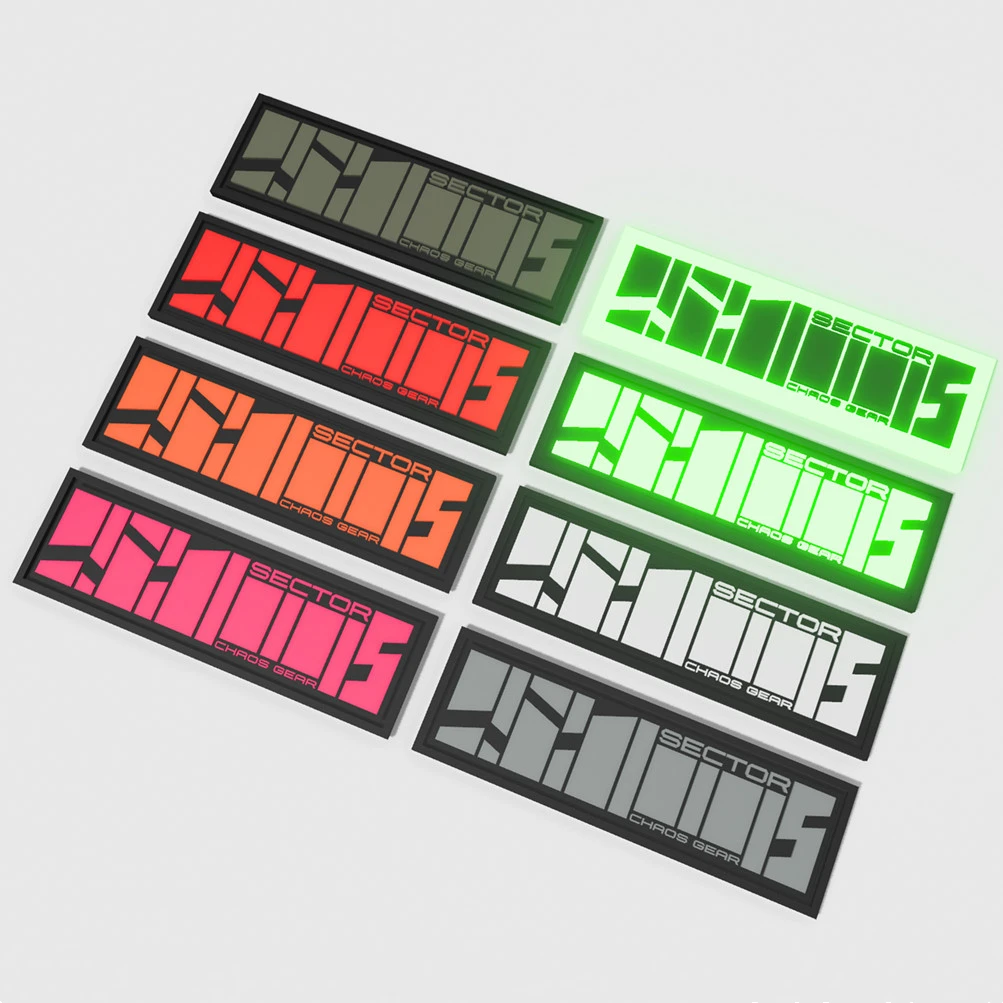 Parche luminoso de PVC del Sector de engranaje del caos, insignia táctica rectangular funcional para decoración de mochila de ropa