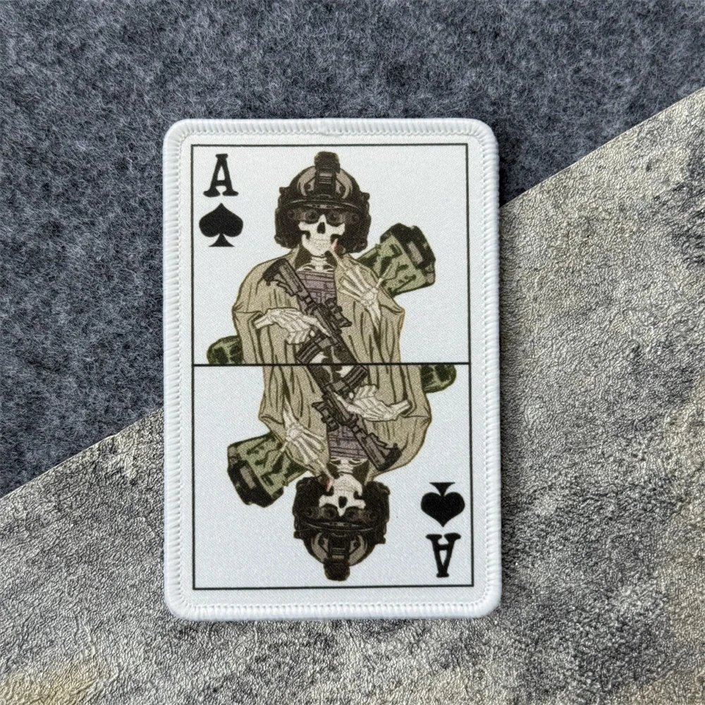 Parche de tarjeta de Reina táctica "Ace Operator", insignia de moral táctica moral, parches de gancho y bucle impresos para ropa, pegatina para mochila - imagen 5