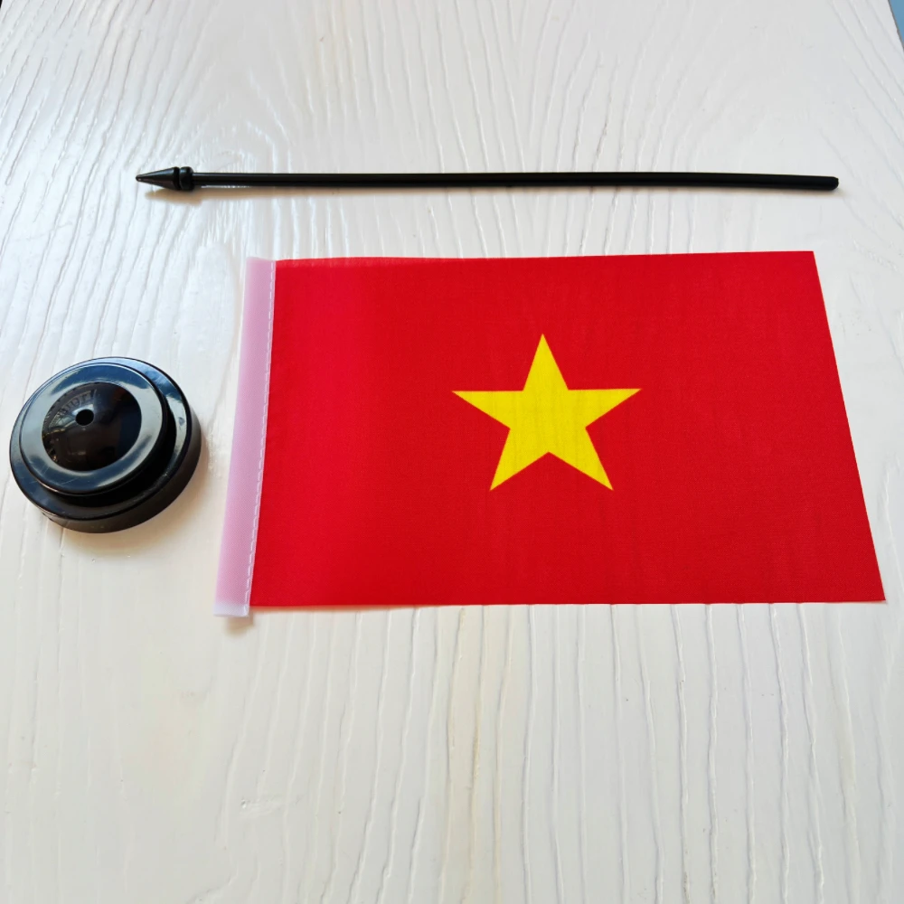 Bandera de escritorio de oficina de 14x21cm, bandera de Vietnam, poliéster, nacional de Vietnam - imagen 4