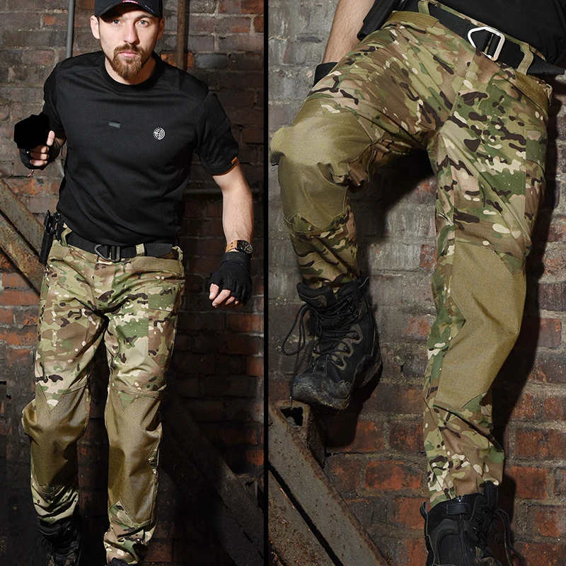 Pantalones Cargo de camuflaje para hombre, pantalón táctico militar, estilo Safari, para correr, senderismo al aire libre, impermeable, informal - imagen 2