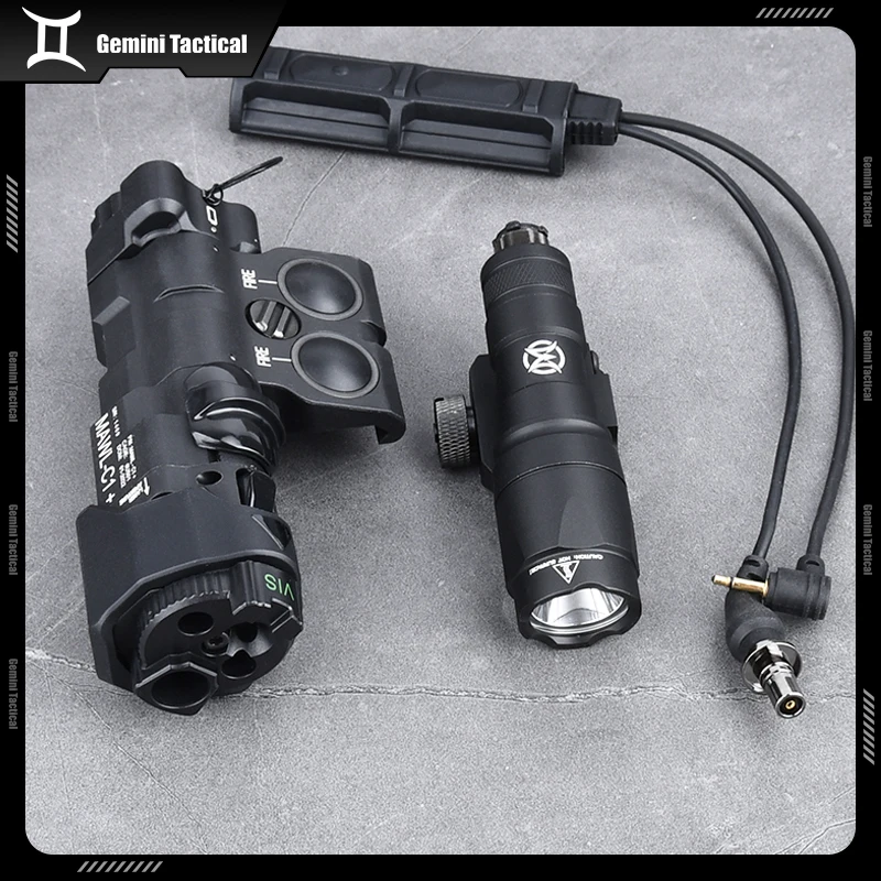 MAWL-C1 táctico rojo, verde, azul, punto IR, puntería láser, luz de relleno IR Surefir M300A, linterna LED blanca, interruptor de presión doble remoto - imagen 4