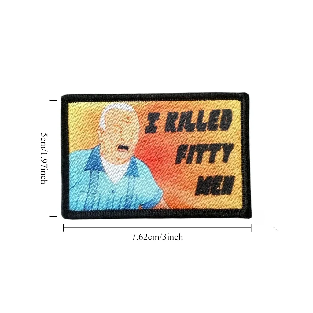 Parche bordado de medidor divertido, brazalete militar táctico con estampado de insignia de moral de anciano, parche de gancho y bucle para ropa - imagen 5