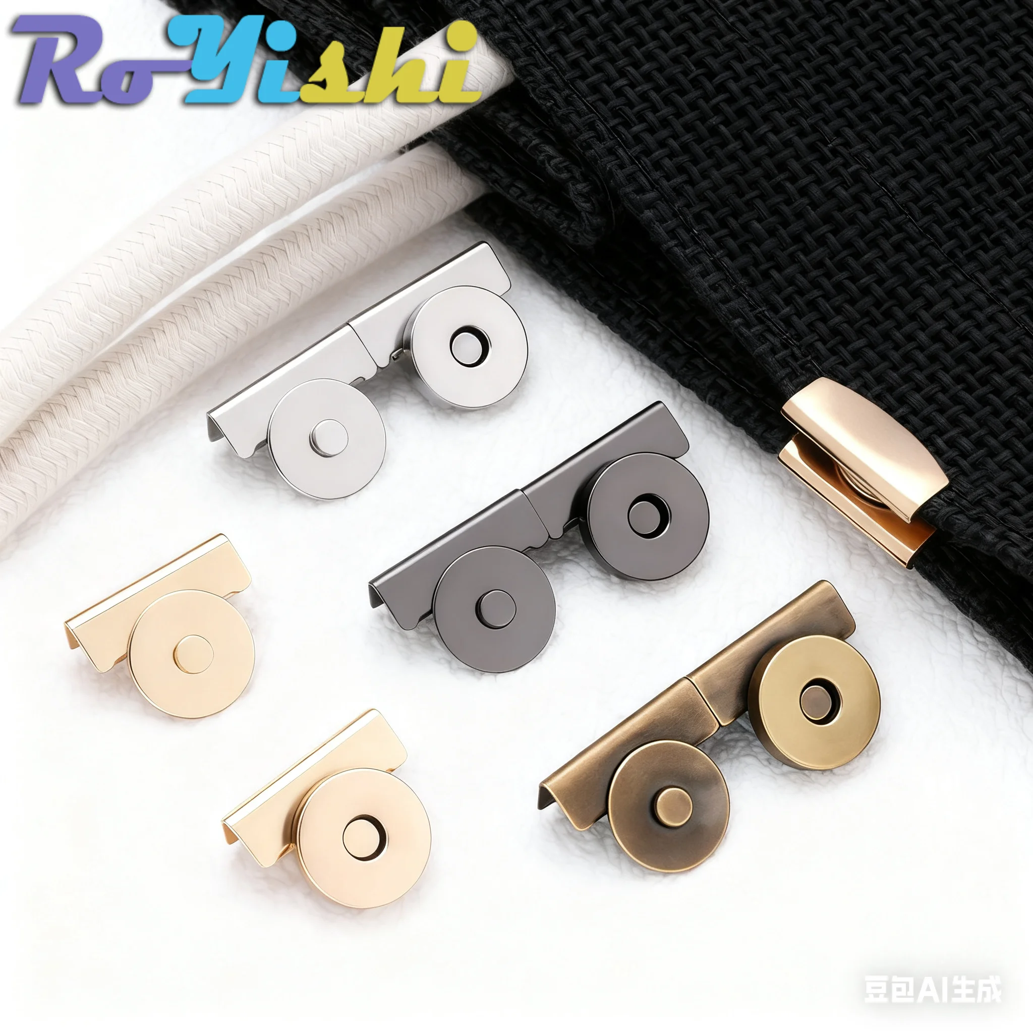 5-100 juegos de hebilla magnética sin costuras de Metal RoYishi para bolsos, botones a presión magnéticos para cierre de hebilla DIY, broches magnéticos para bolso - imagen 3