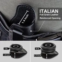 Funda de cuero IWB para revólver J-frame .38 Special – Hecha a mano
