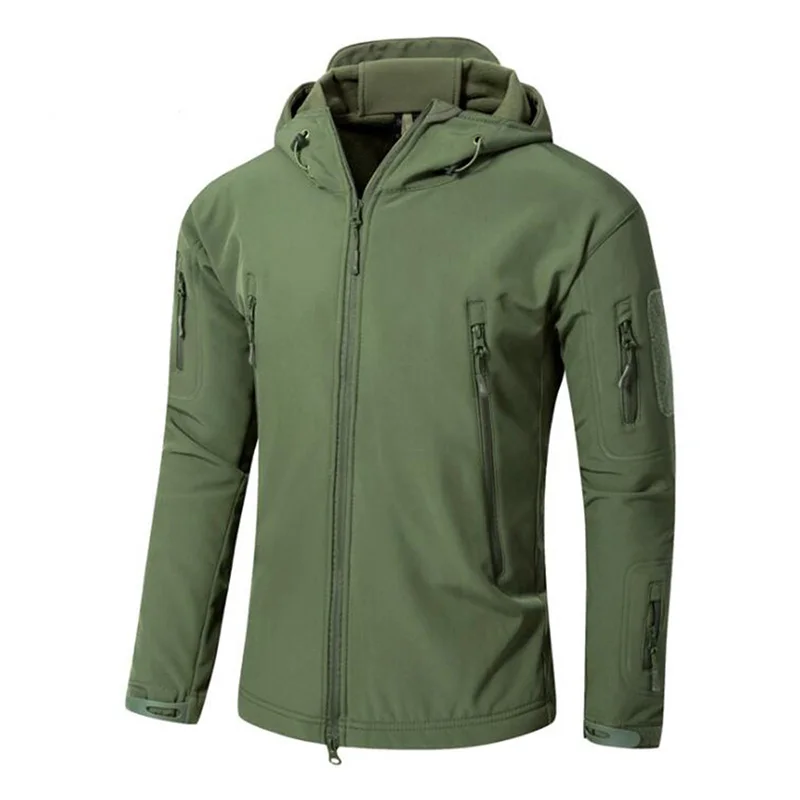 Chaquetas impermeables tácticas de piel de tiburón para hombre, abrigo de caza para acampar, escalar, esquí y cazar, talla grande, para pesca y senderismo - imagen 5