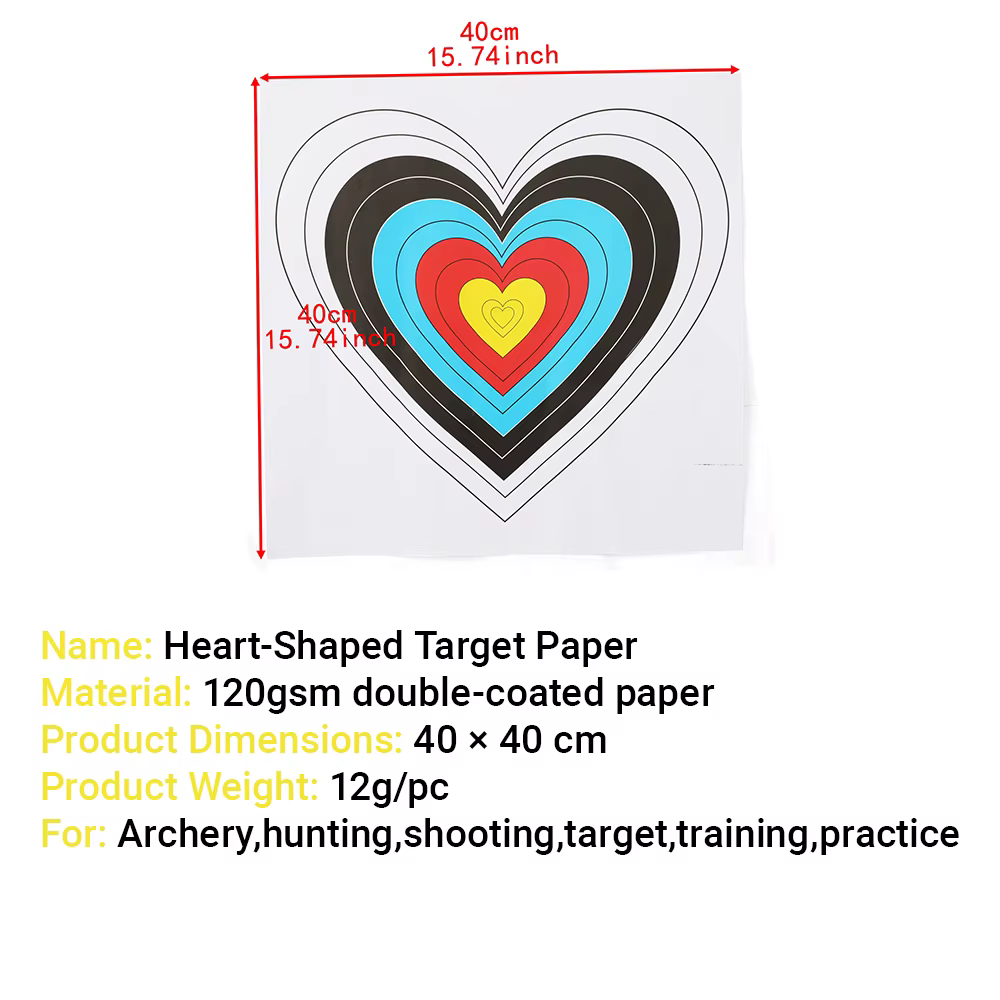 Diana de papel grueso para tiro con arco 40x40 corazón - imagen 2