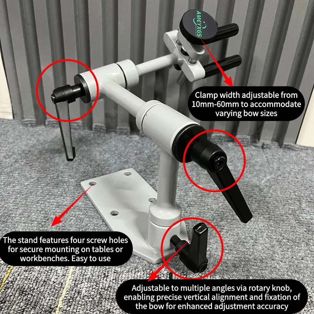 Arco recurvo de tiro con arco, soporte de arco de ajuste de arco compuesto, herramienta Universal, soporte fijo ajustable 360, herramienta de montaje de equipo regulador - imagen 3