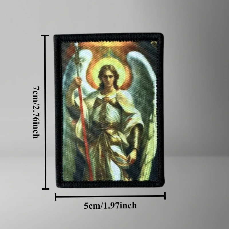 Parche de Arcángel Michael para ropa, insignia de moral táctica, brazalete con estampado, gancho, parches militares, pegatina para mochila - imagen 2