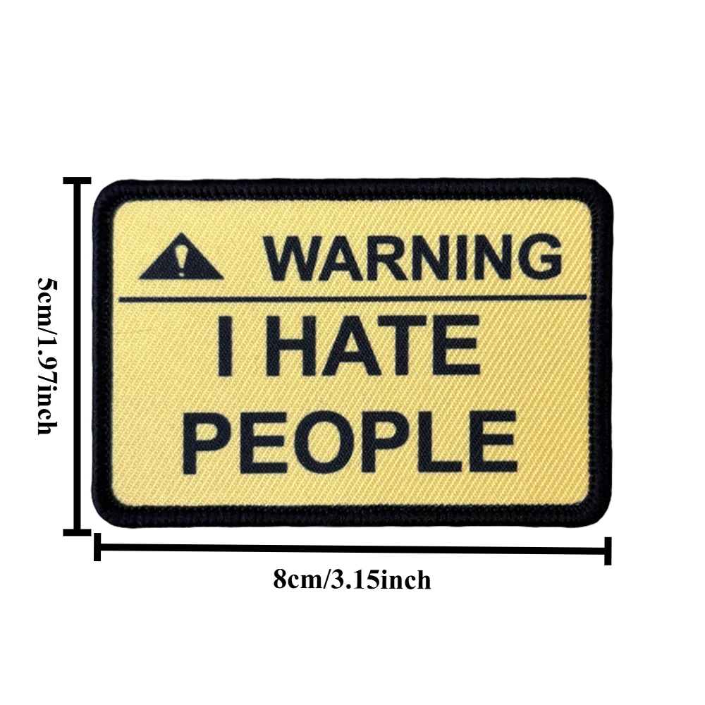 Parche táctico de moral velcro 'I Hate People' – Chevron para mochila - imagen 2