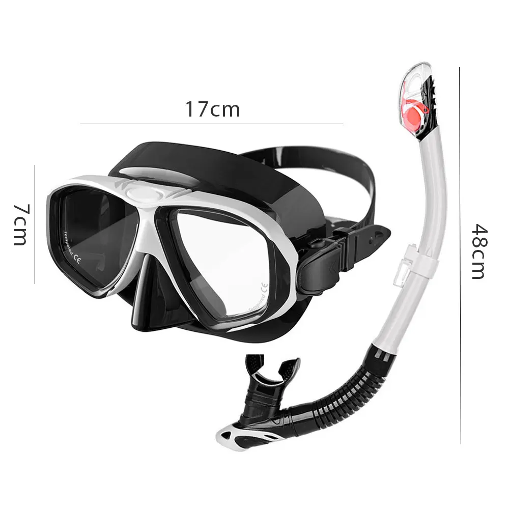 JSJM-mascarilla de buceo profesional para hombre y mujer, gafas de buceo con sello, máscara de vidrio templado, conjunto de natación - imagen 5