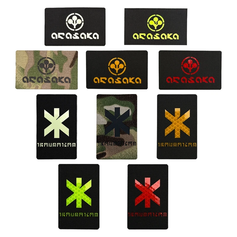 Parches de gancho y bucle noctilucentes Cyberpunk, insignia de moral láser, mochila, decoración de ropa, pegatina de parche reflectante de juego