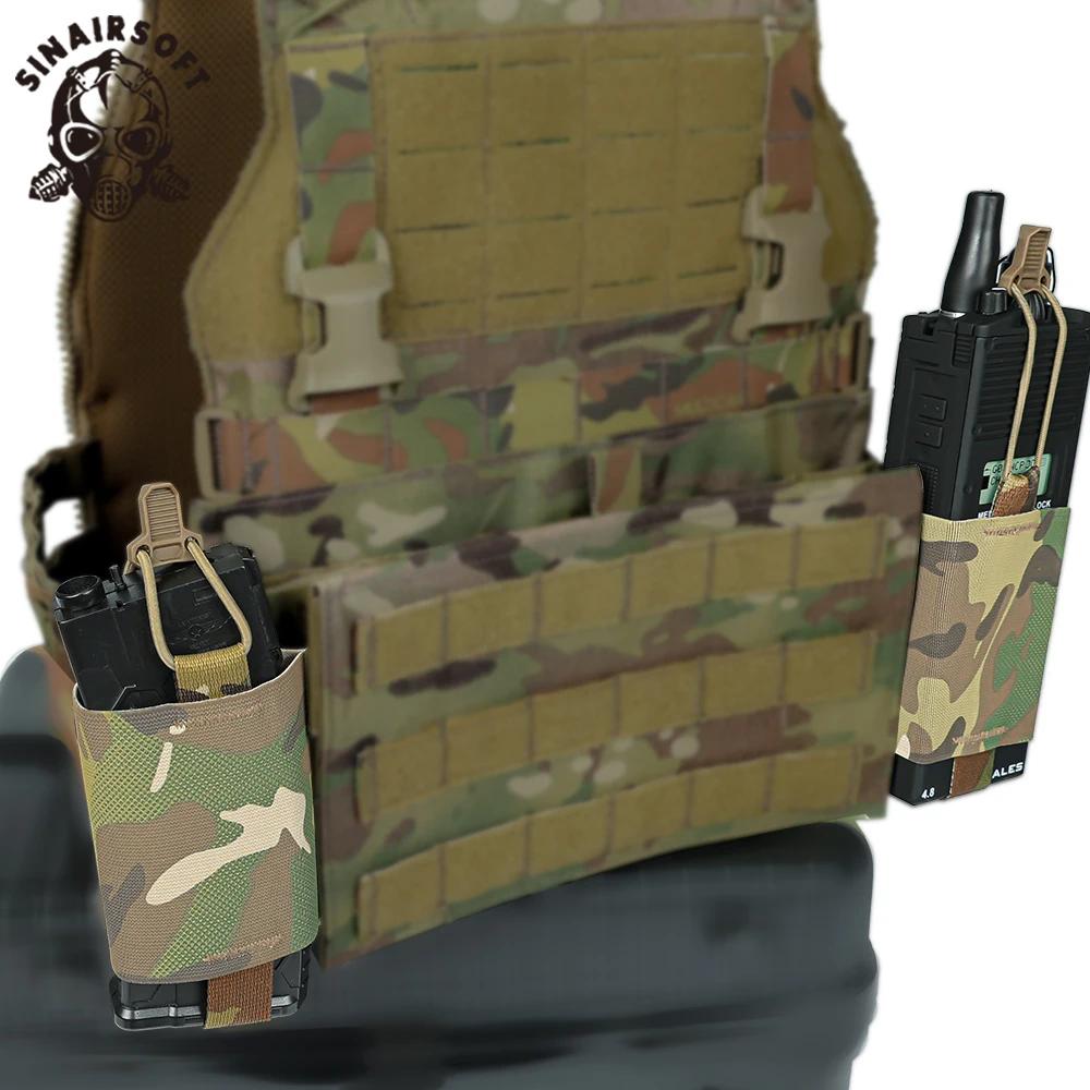 Bolsa táctica MOLLE elástica para revistas AR15 AK Airsoft caza Paintball Mags y Radio Gear soporte de cable de choque cierre de gancho y bucle - imagen 2