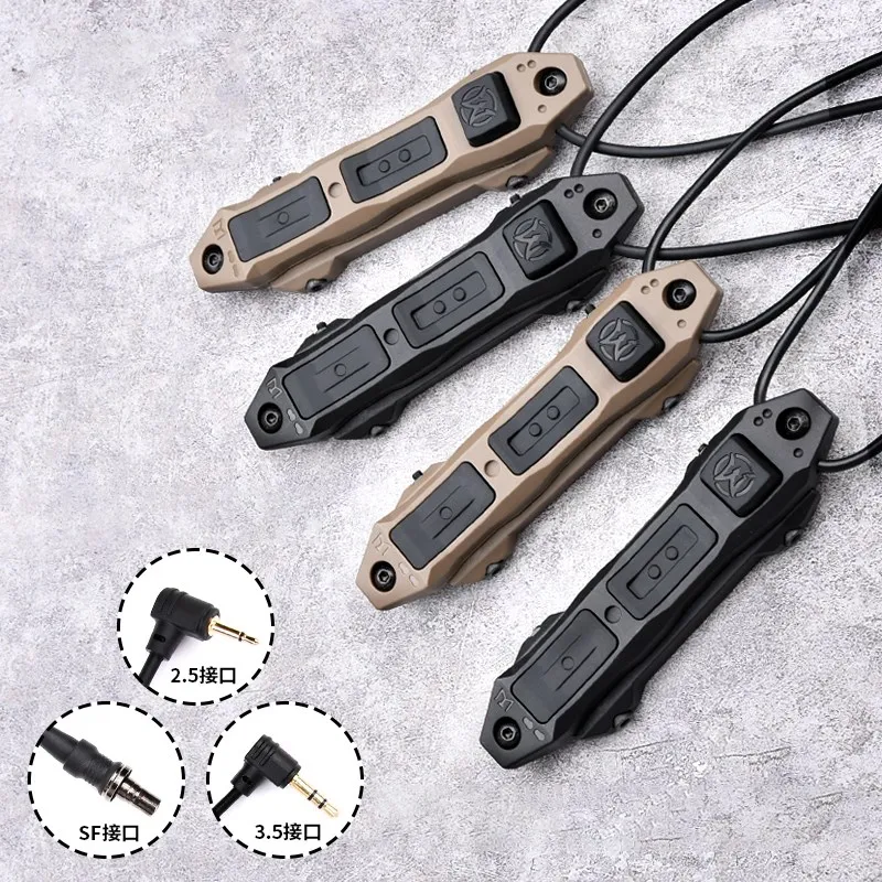 Interruptor de presión táctico WADSN Airsoft para DBAL A2 PEQ-15 NGAL M600 M300 linterna remota botón de interruptor de doble función - imagen 5