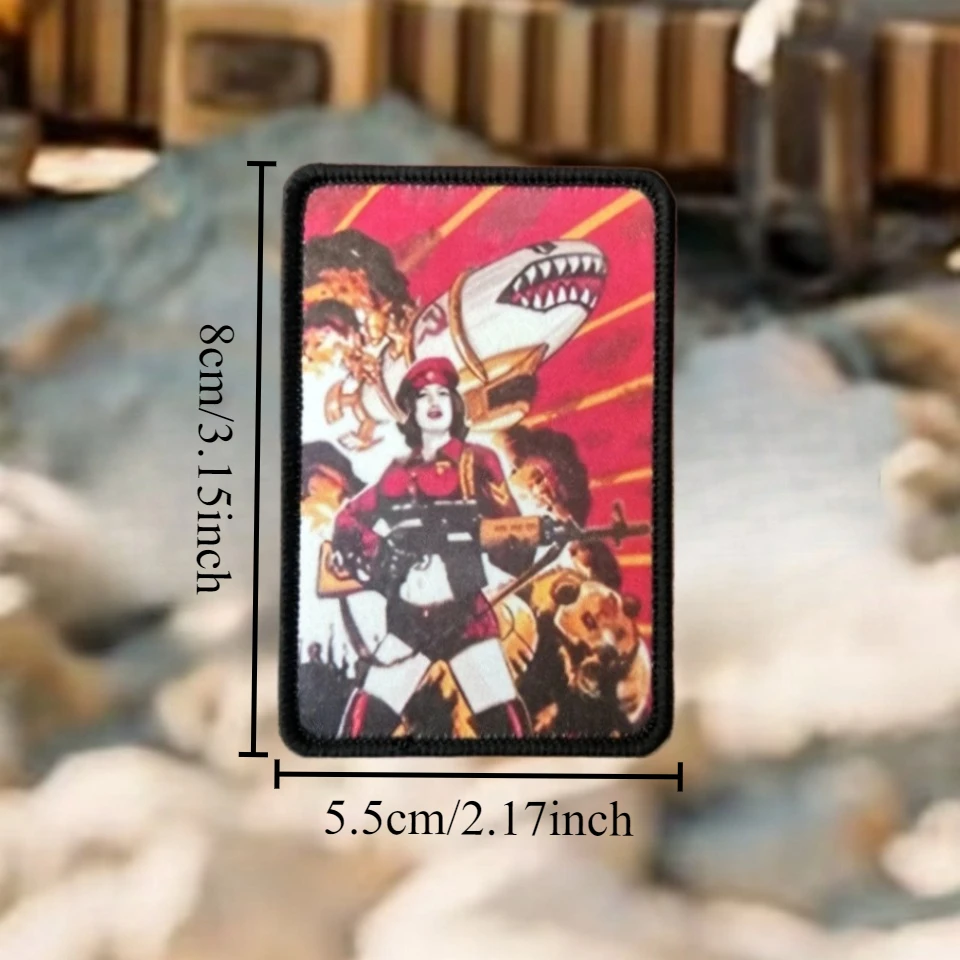 Parches impresos con insignia de moral de niña con pistola para ropa, apliques militares tácticos, gancho y bucle, accesorios para mochila, pegatinas - imagen 2