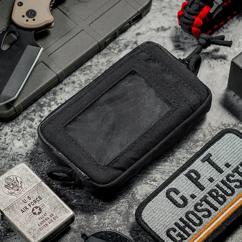 ONETIGRIS-bolsa EDC impermeable, monedero portátil para cambio de llaves, Kit de viaje, Mini monedero, ranuras para tarjetas y bolsa con cremalleras - imagen 4