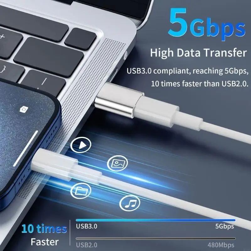 Adaptador convertidor USB 3,0 macho a tipo C, carcasa Metal para dispositivos digitales, transmisión rápida datos,