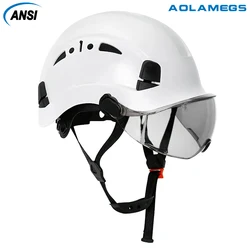Casco seguridad ABS con visera y gafas protectoras para trabajo