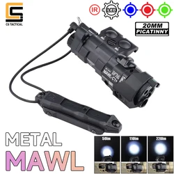 MAWL táctico C1 rojo/verde/azul/láser Mawl IR iluminación Airsoft Metal CNC mejorado LED estroboscópico con puntería de caza linterna