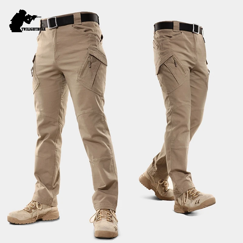 Pantalón táctico elástico IX9, pantalones Cargo urbanos de algodón con múltiples bolsillos, pantalones de trabajo para hombre, pantalones para senderismo y acampada al aire libre A2FIX9 - imagen 3