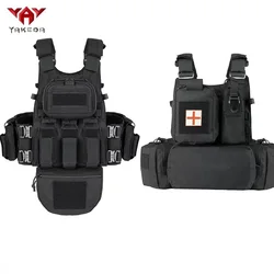 Chaleco táctico de protección completa YAKEDA, chalecos tácticos de camuflaje para exteriores de liberación rápida con hebilla de serpiente de Metal MOLLE