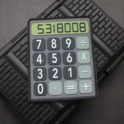 Calculadora parche de PVC brazalete táctico goma suave para ropa casco bolsa decoración