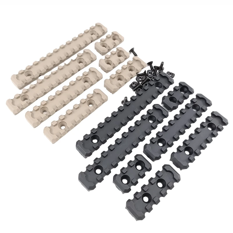 MLOK Protector de manos de siete secciones con 3/5/7/9/11/13 ranuras - Protector de riel guía de nailon con ranura para tarjeta trasera de ratón para pistolas de juguete M16/HK416 - imagen 5