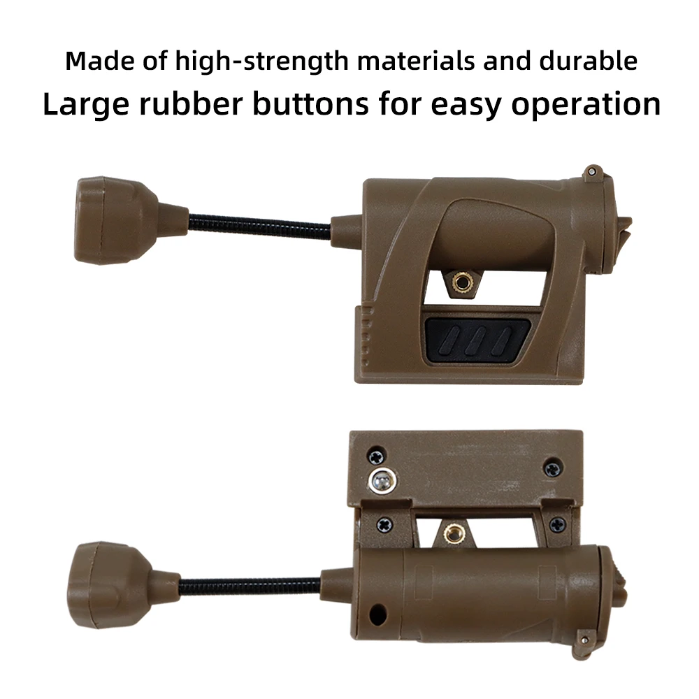 BOOIU-luz táctica para casco, linterna LED de 3 modos, iluminación nocturna para exteriores, para caza láser, ciclismo, pesca, lámpara para casco - imagen 5