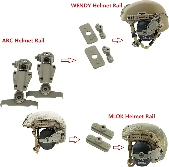 Orejeras electrónicas con reducción activa de ruido, soporte para auriculares tácticos, adaptador de riel de arco para Walker's Razor, auriculares de tiro delgados - imagen 3