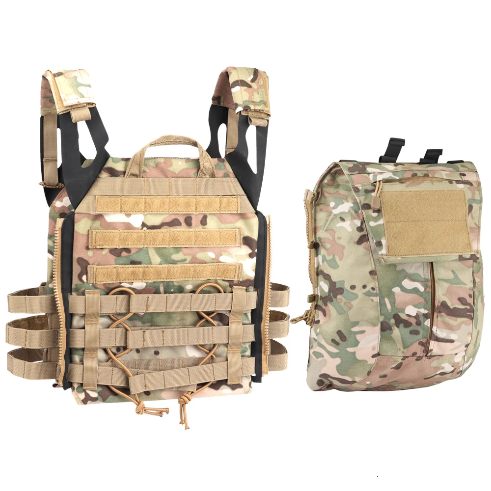 Chaleco táctico JPC 2,0, armadura corporal ligera, bolsa de Panel de combate y cremallera, accesorios Molle de caza, nailon Airsoft