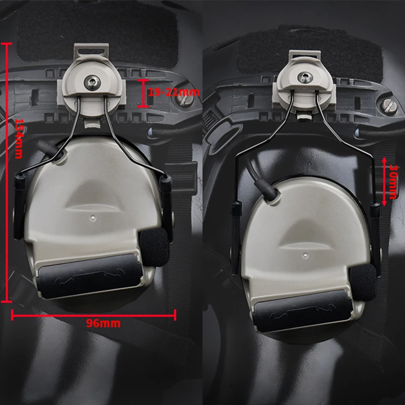 WADSN C2 orejeras de tiro casco táctico auriculares Protector auditivo electrónico caza auriculares con reducción activa de ruido - imagen 4