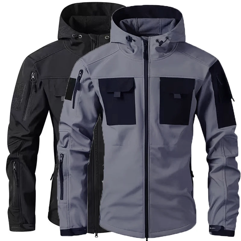 Chaquetas militares tácticas para hombre, chaquetas impermeables de lana para invierno y otoño, deportes, senderismo, Camping, escalada, abrigo con capucha al aire libre, caza y combate